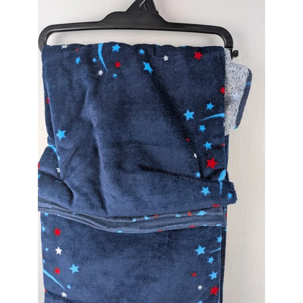 Spirit of America Patriotic Cat Rocket Beach Towel Navy Blue 34x64 New